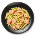 Penne Gamberetti mit Crevetten, Peperoni